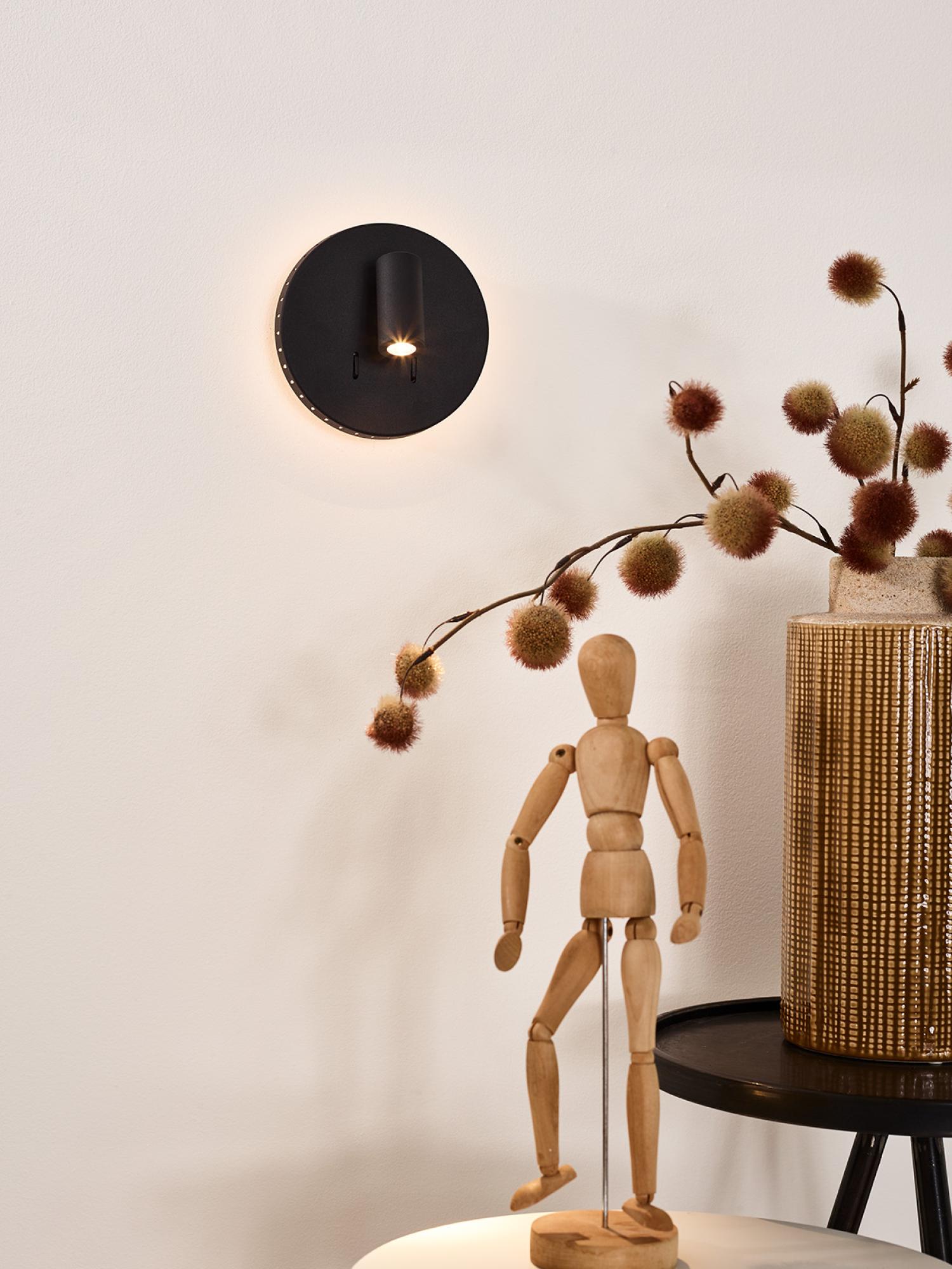 Bentjer Wall Lights - Matt Black/Clear Glass