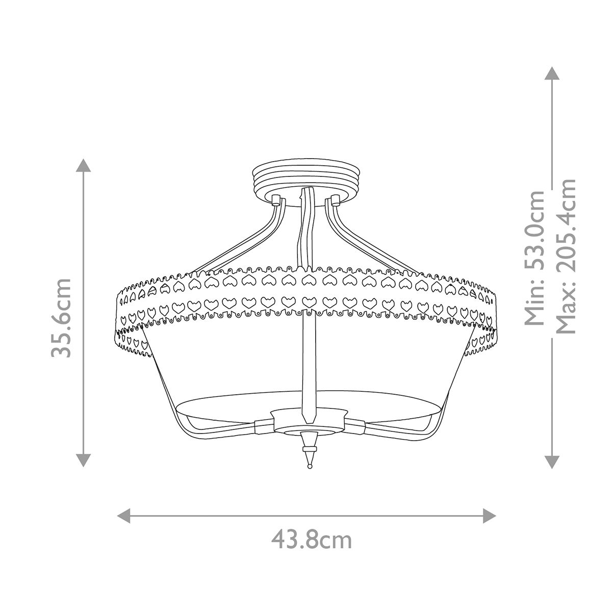 Crown Flush Ceiling Light