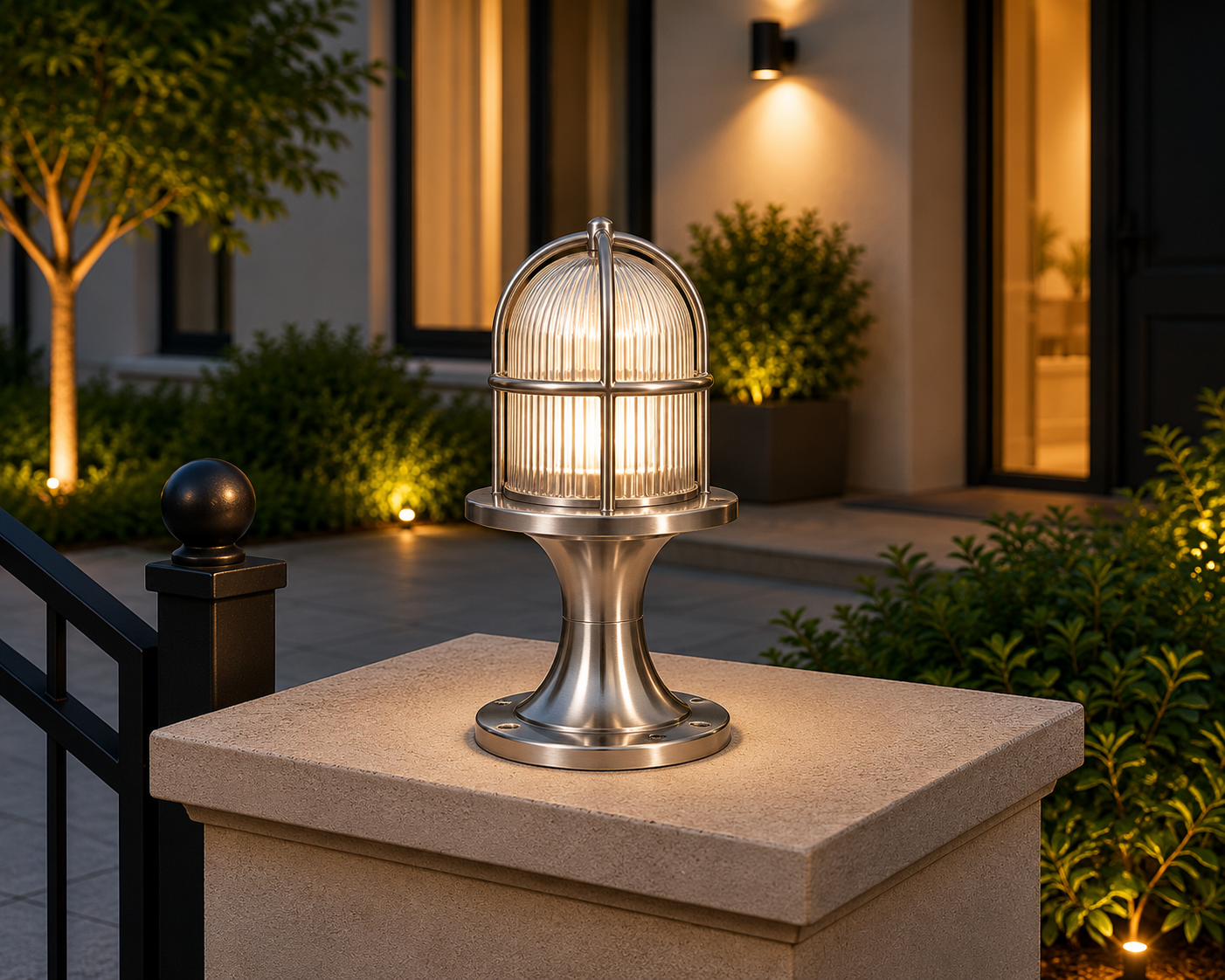 Ebro Outdoor Pedestal Light - 250mm Height