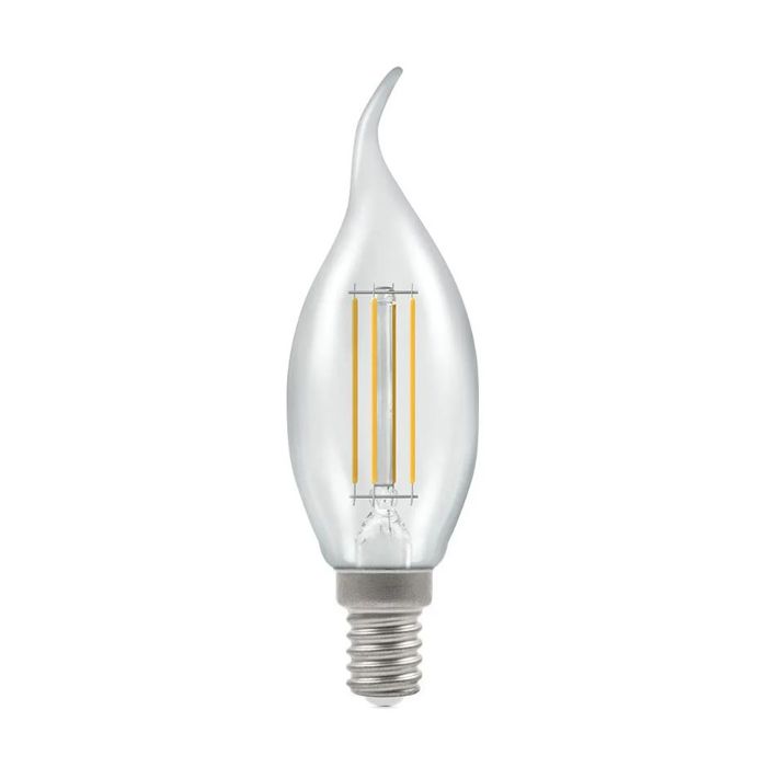 Crompton Bent Tip Filament Candle Lamp, E14, Dimmable, 5W, 2700K