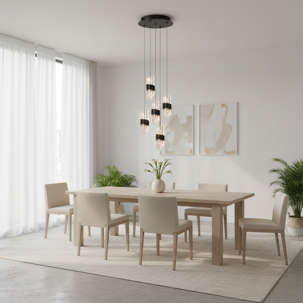 Kligande Ceiling Multi Pendant Light - Circular 5 Drop