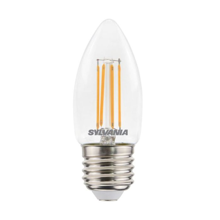 Sylvania Filament Candle Lamp, E27, Dimmable, 4.5W, 2700K