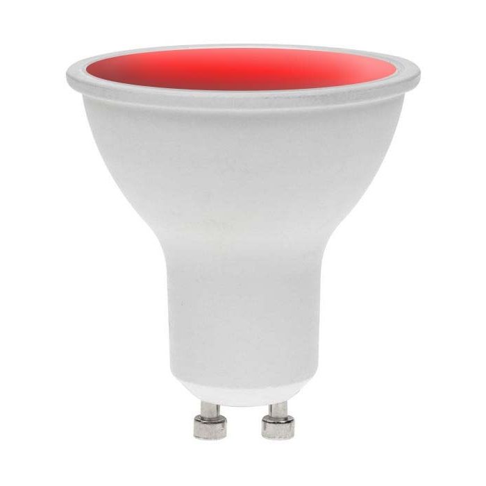 Red GU10 Lamp, GU10, Dimmable, 7W, N/A