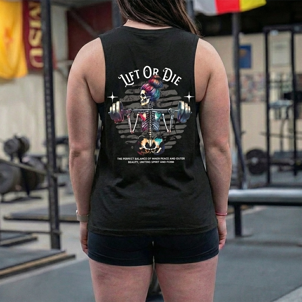 Lift Or Die Printed Women's Vest