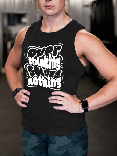 Overthinking Solves Nothing Printed Women's Vest-traneing