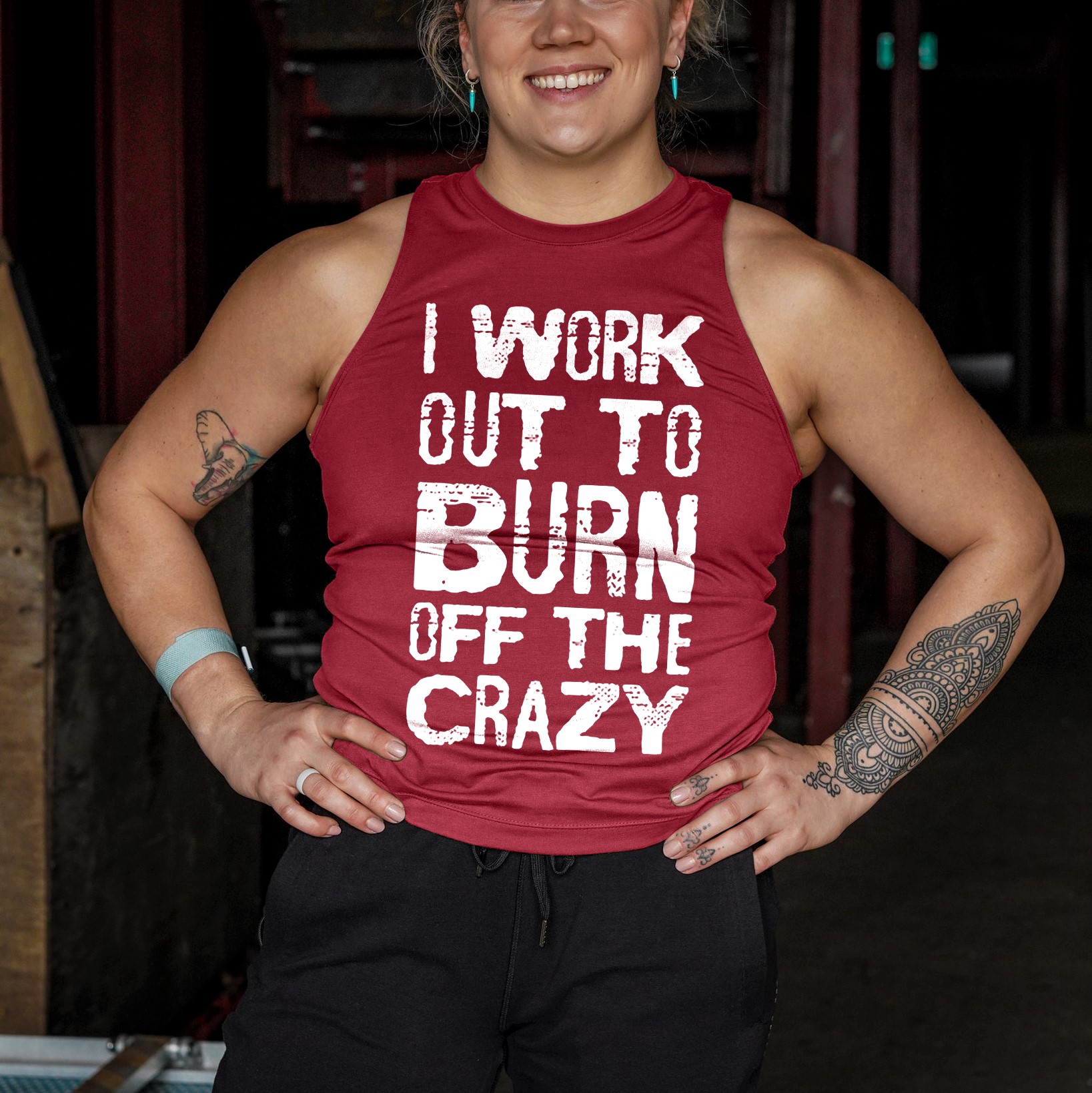 I Work Out To Burn Off The Crazy Printed Women's Vest