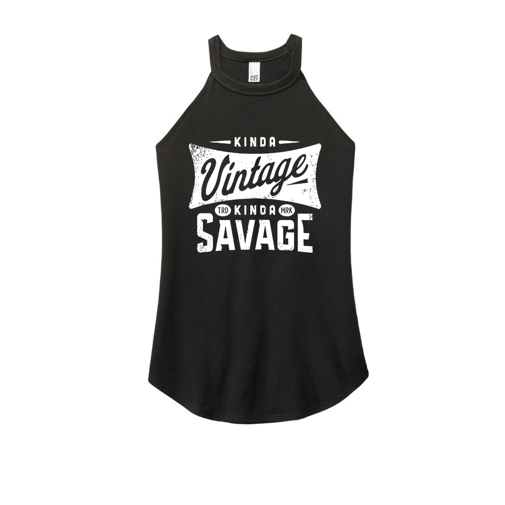 Kinda Vintage Kinda Savage Printed Yoga Tank Tops