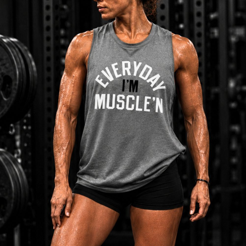 Every Day I'm Muscle'n Printed Women's Vest