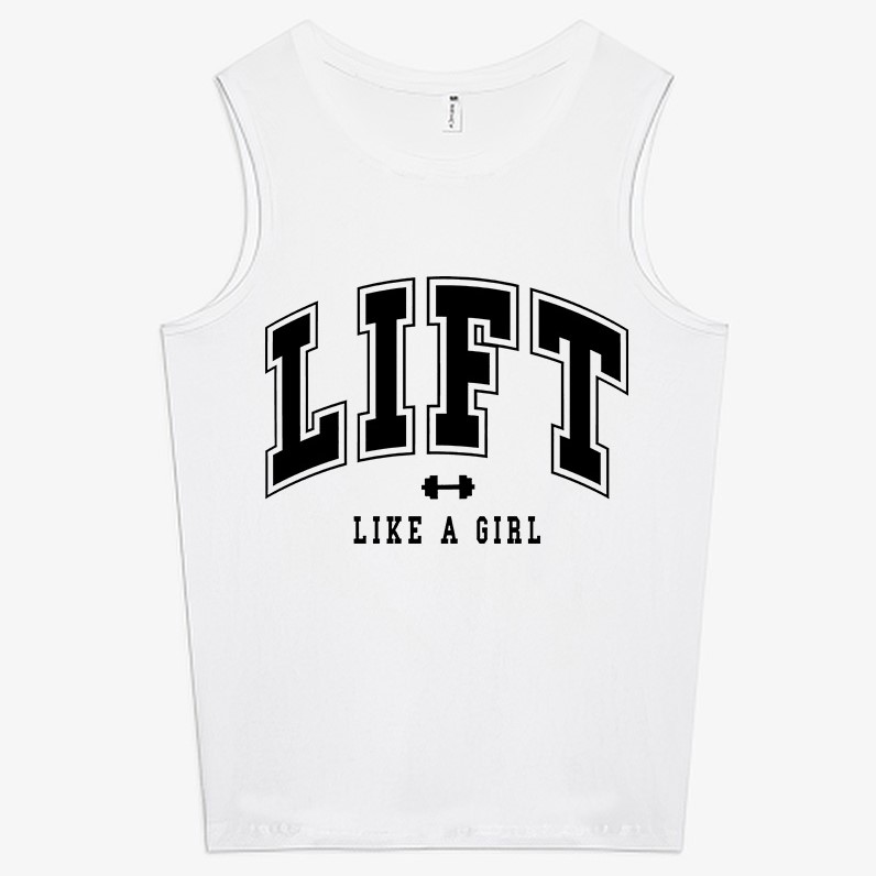 Lift Like A Girl Printed Women's Vest-traneing