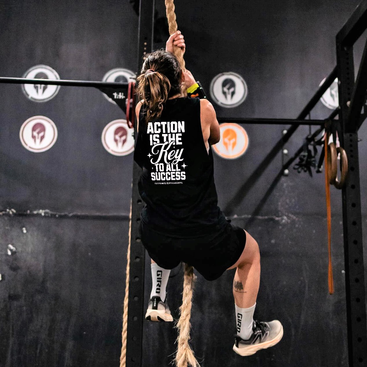 Action Is The Key To All Success Printed Women's Vest-traneing