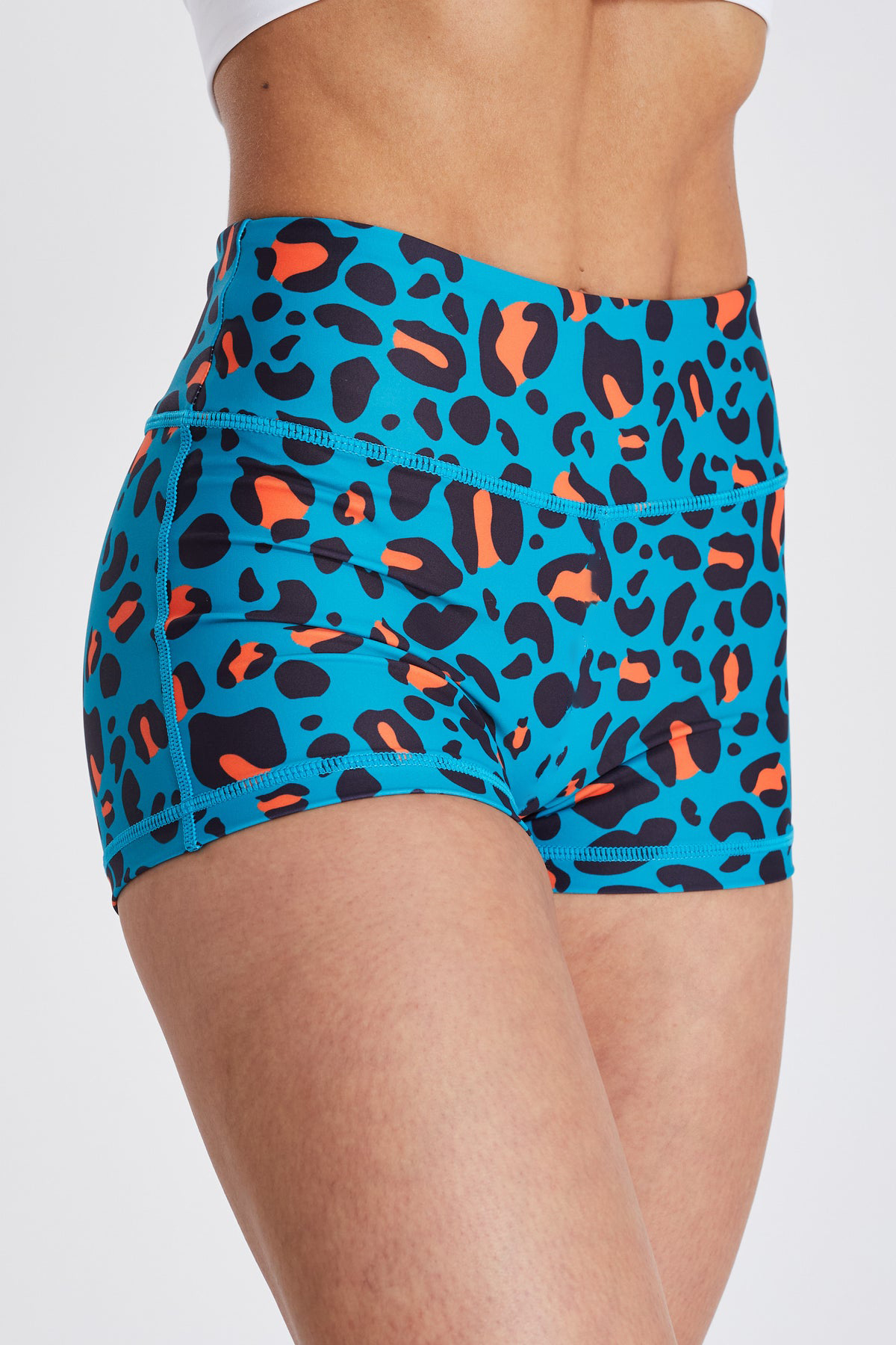 Leopard Print Yoga Women Summer Athletic Fitness Shorts