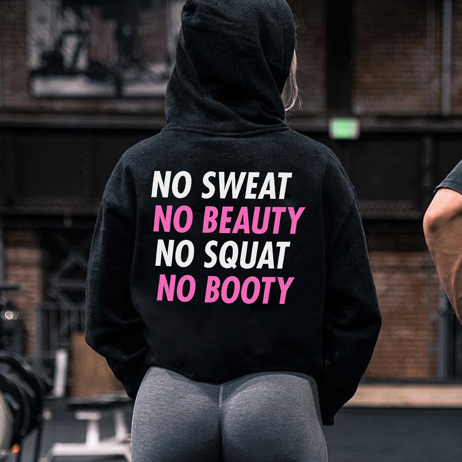 No Sweat No Beauty No Squat No Booty Print Women's Hoodie