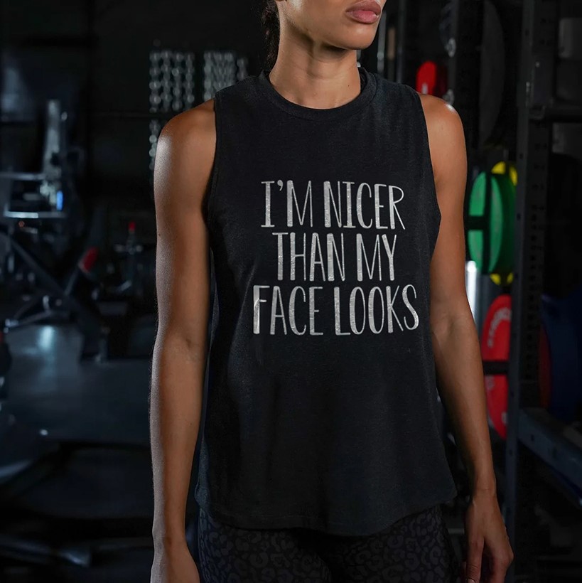 I'm Nicer Than My Face Looks Print Women's Vest