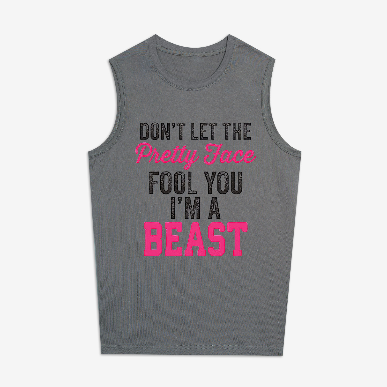 Don't Let The Pretty Face Fool You I'm Beast Print Women's Vest-traneing