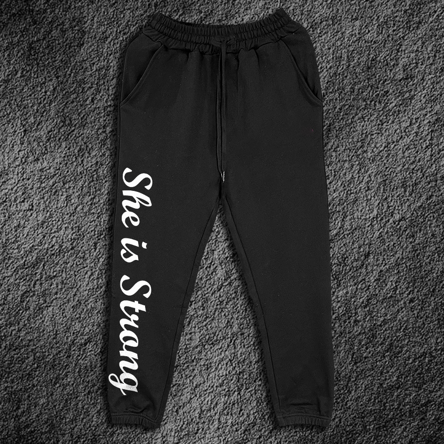 She Is Strong Print Women's Sweatpants