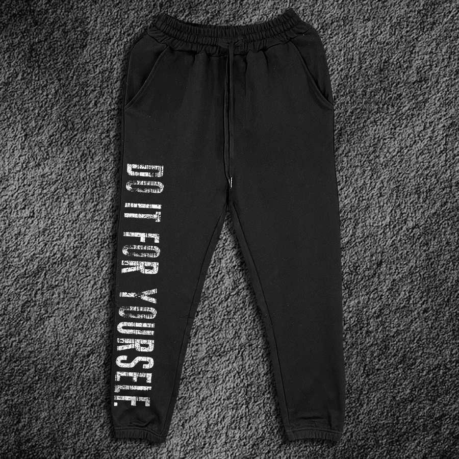 Do It For Yourself Print Men's Sweatpants-traneing