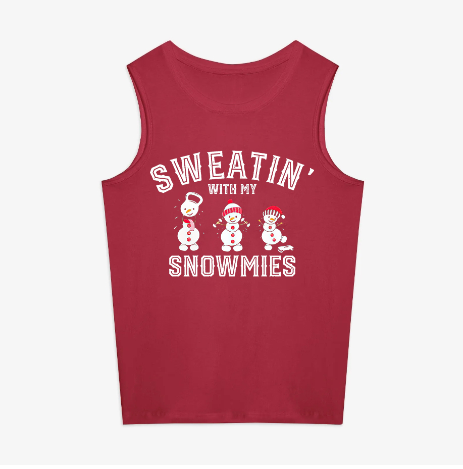 Sweatin' With My Snowmies Printed Women's Vest