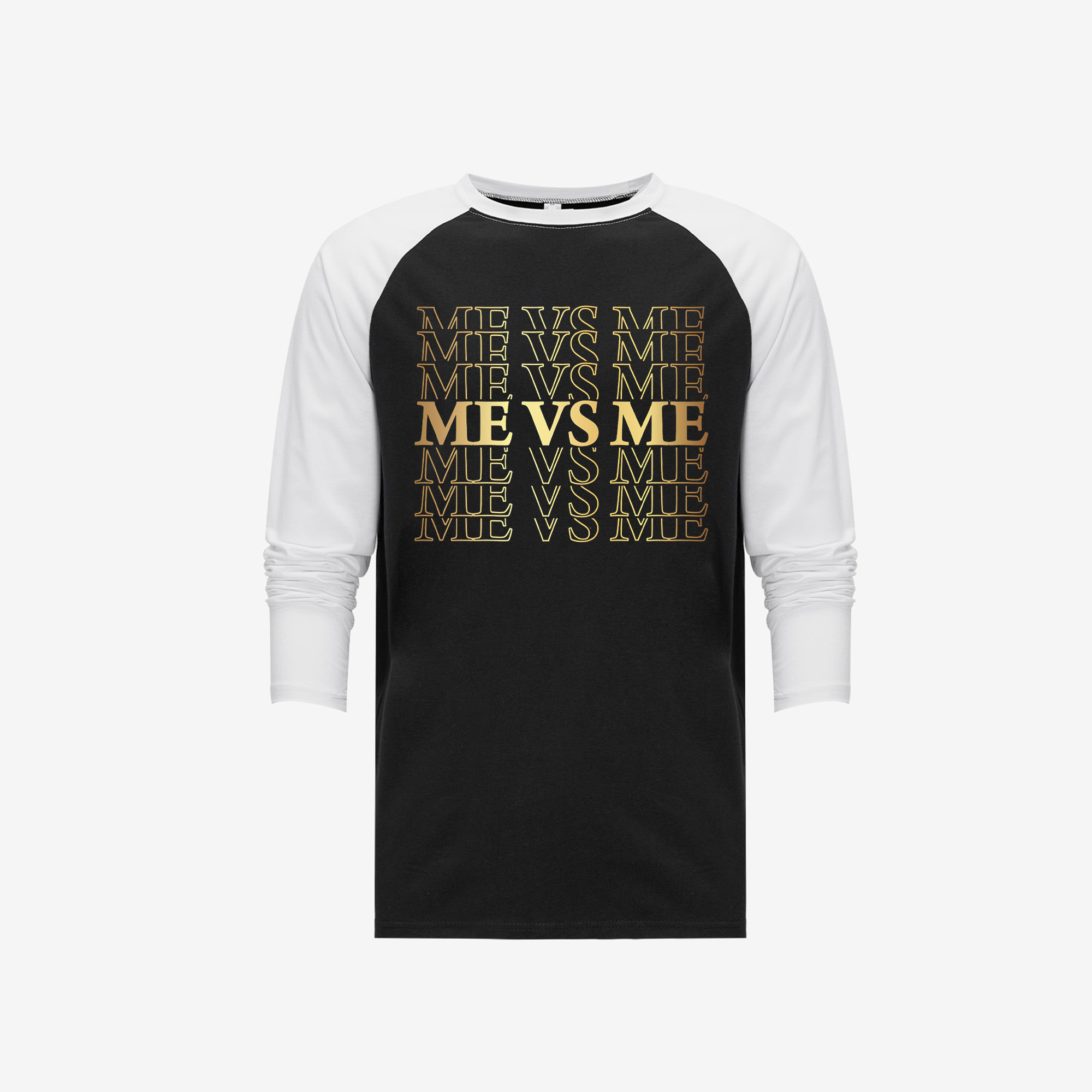 Me Vs Me Printed Long Sleeve T-shirt-traneing