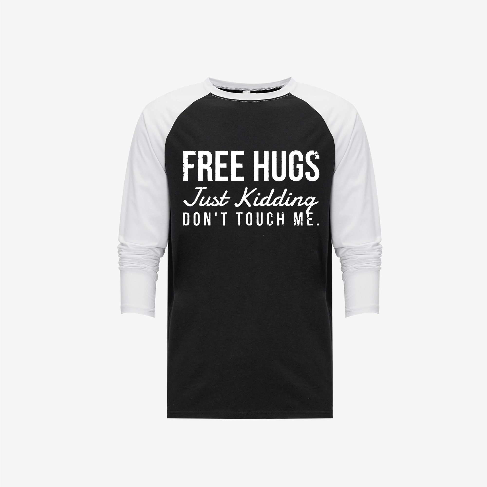 Free Hugs Printed Long Sleeve T-shirt-traneing