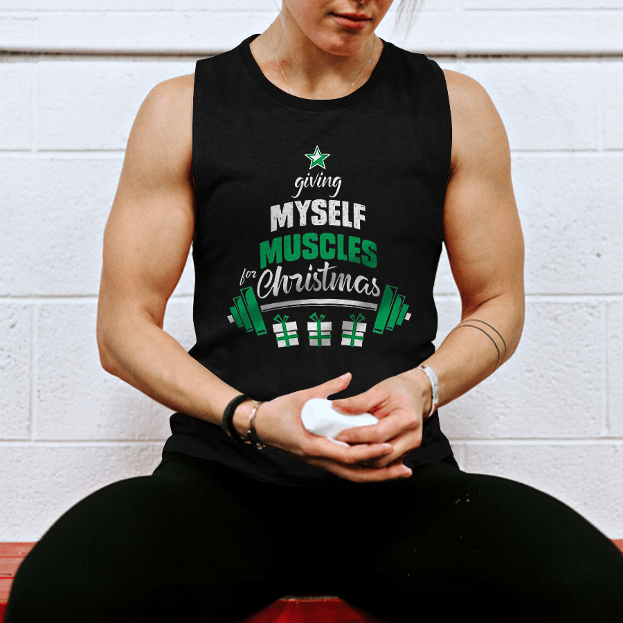 Giving Myself Muscles Printed Women's Vest