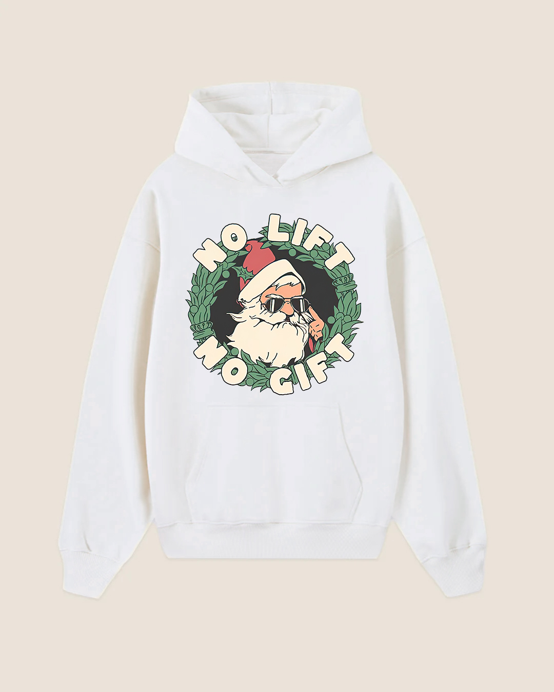 No Lift No Gift Santa Claus Printed Women's Hoodie
