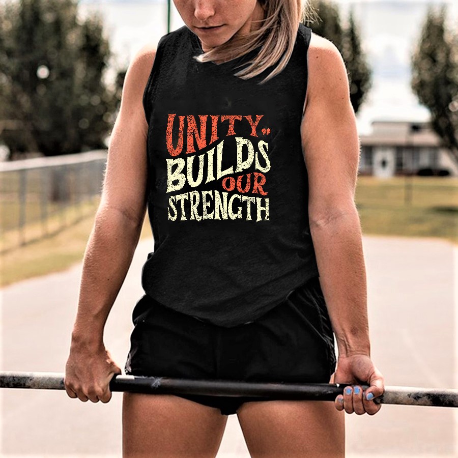 Unity Builds Our Strength Printed Women's Vest-traneing