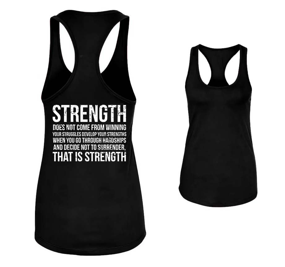 Strength Does Not Come From Winning Printed Women's Tank Top-traneing