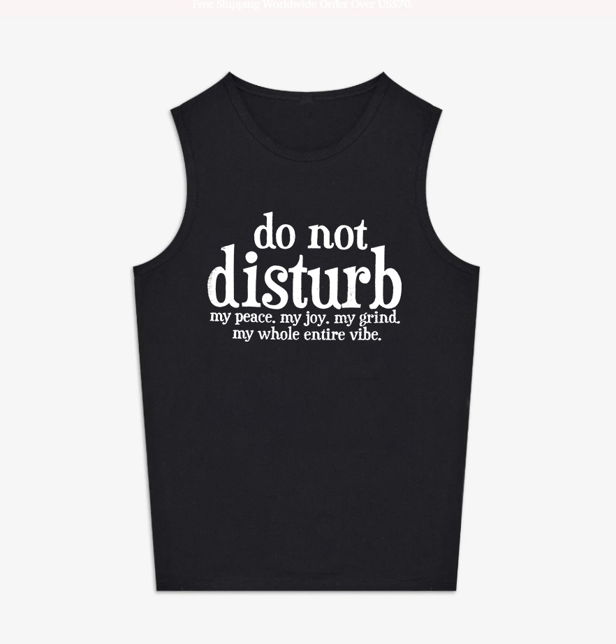 Do Not Disturb Printed Women's Vest-traneing