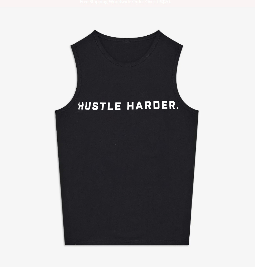 Hustle Harder Printed Women's Vest-traneing