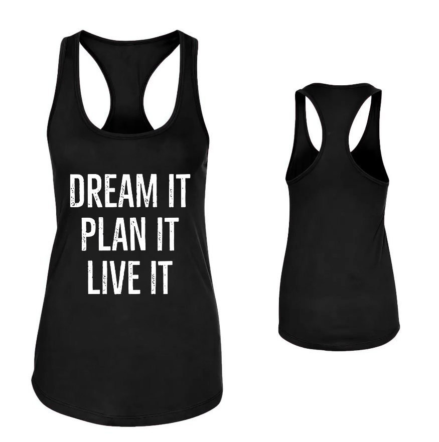 Dream It Plan It Live It Printed Women's Tank Top-traneing