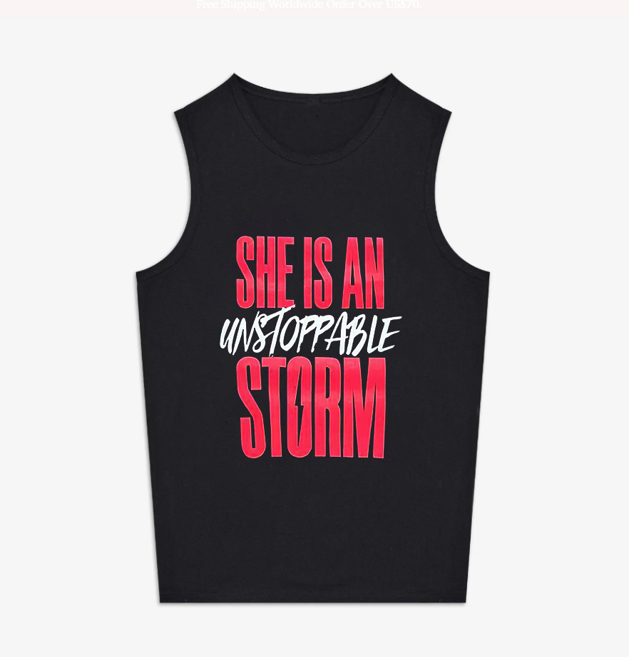 She Is An Unstoppable Storm Print Women's Vest