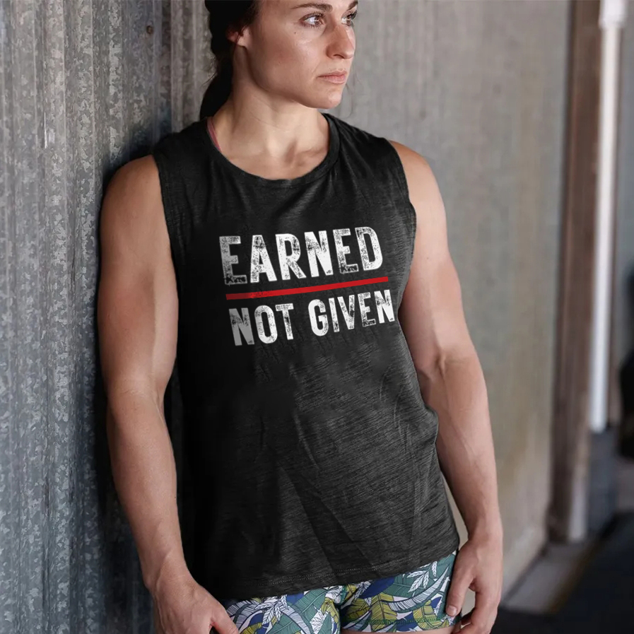 Earned Not Given Print Women's Vest-traneing