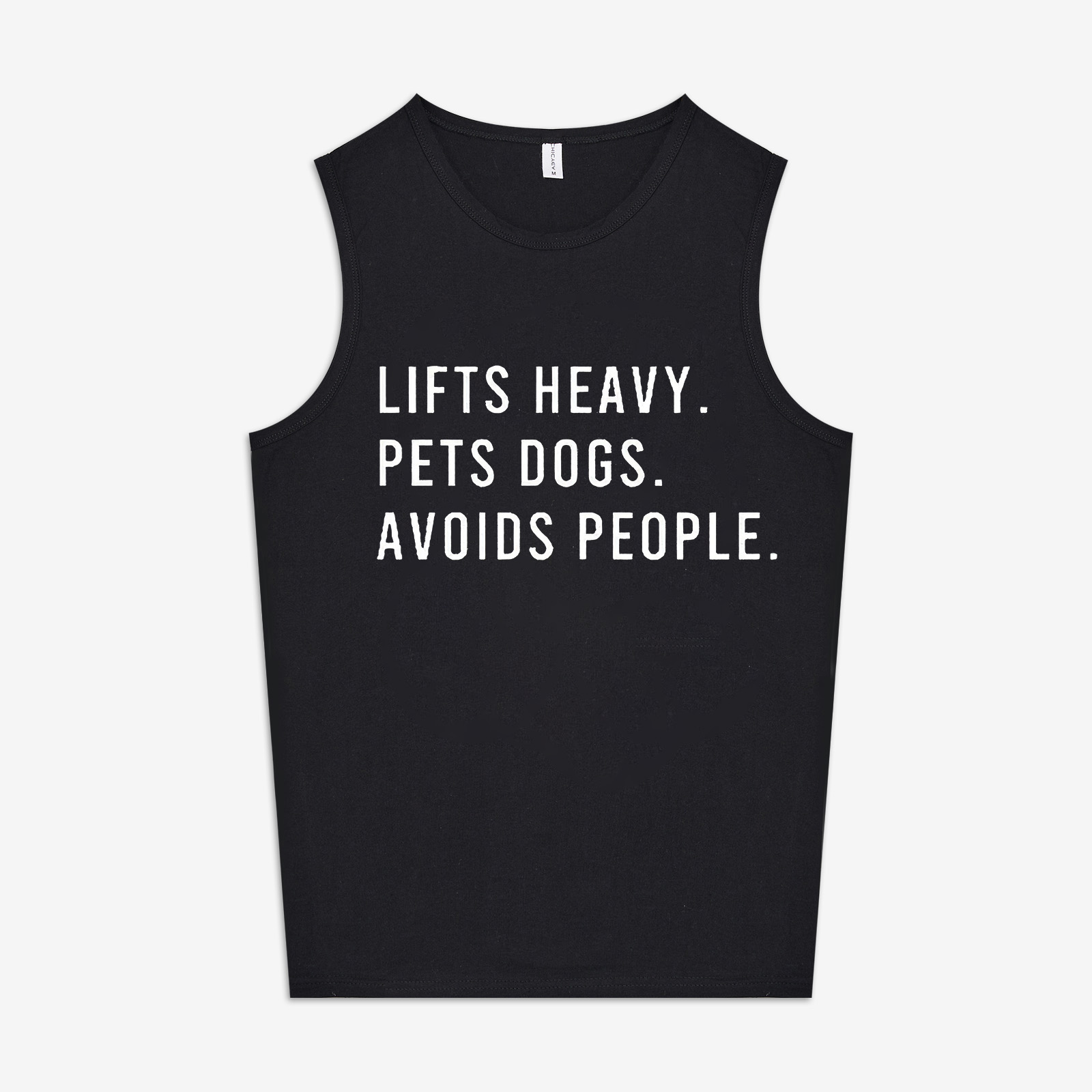 Lifts Heavy. Pets Dogs. Avoids People Print Women's Vest