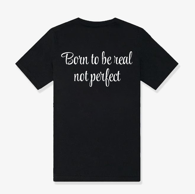 Born To Be Real Not Perfect Print Women's T-shirt-traneing