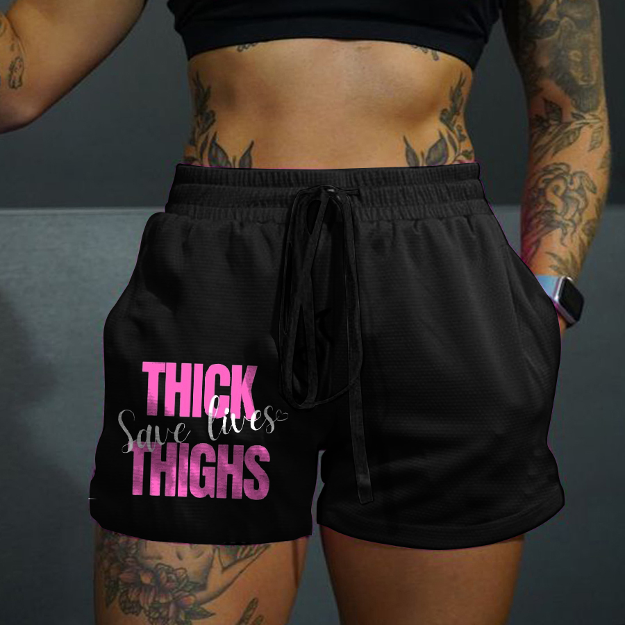 Thick Thighs Save Lives Casual Women's Shorts-traneing