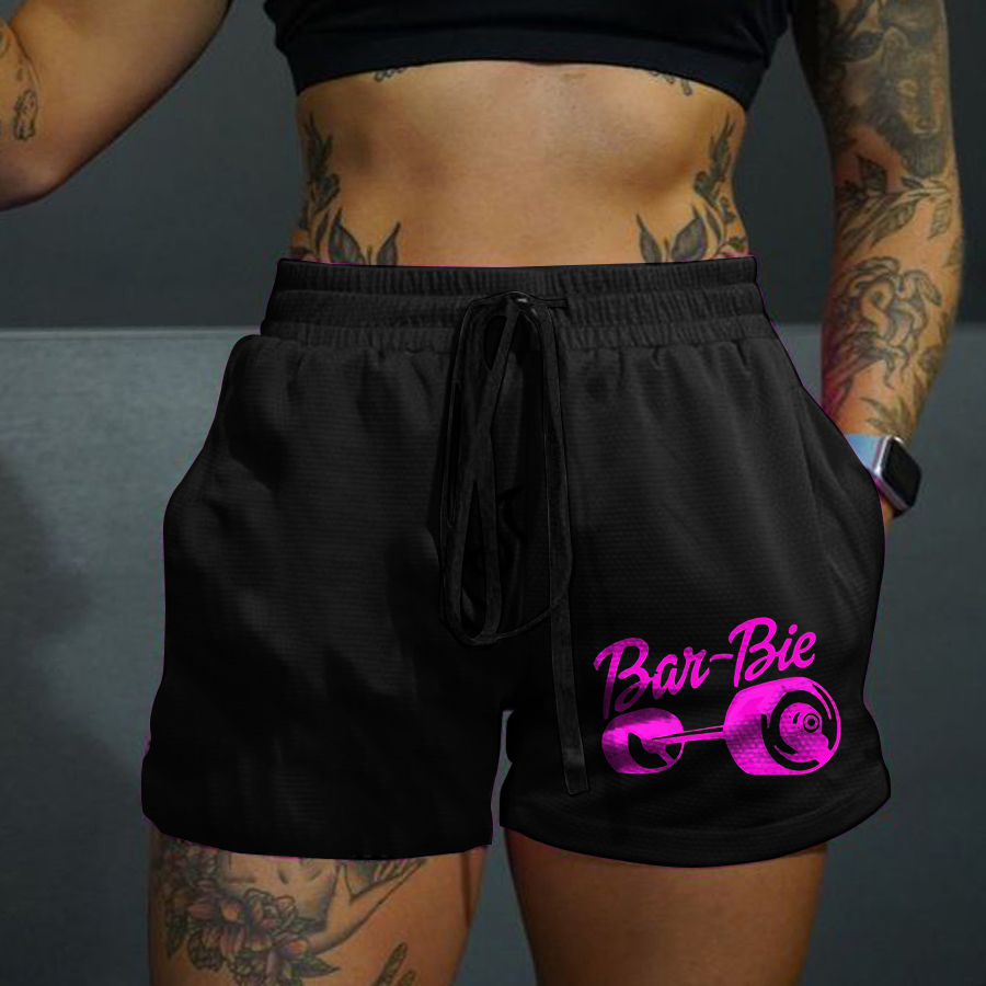 Barbie Print Casual Women's Shorts-traneing
