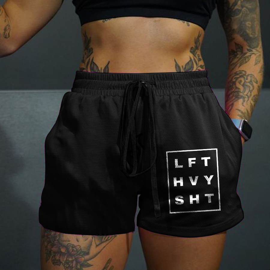 Lft Hvy Sht Print Casual Women's Shorts-traneing