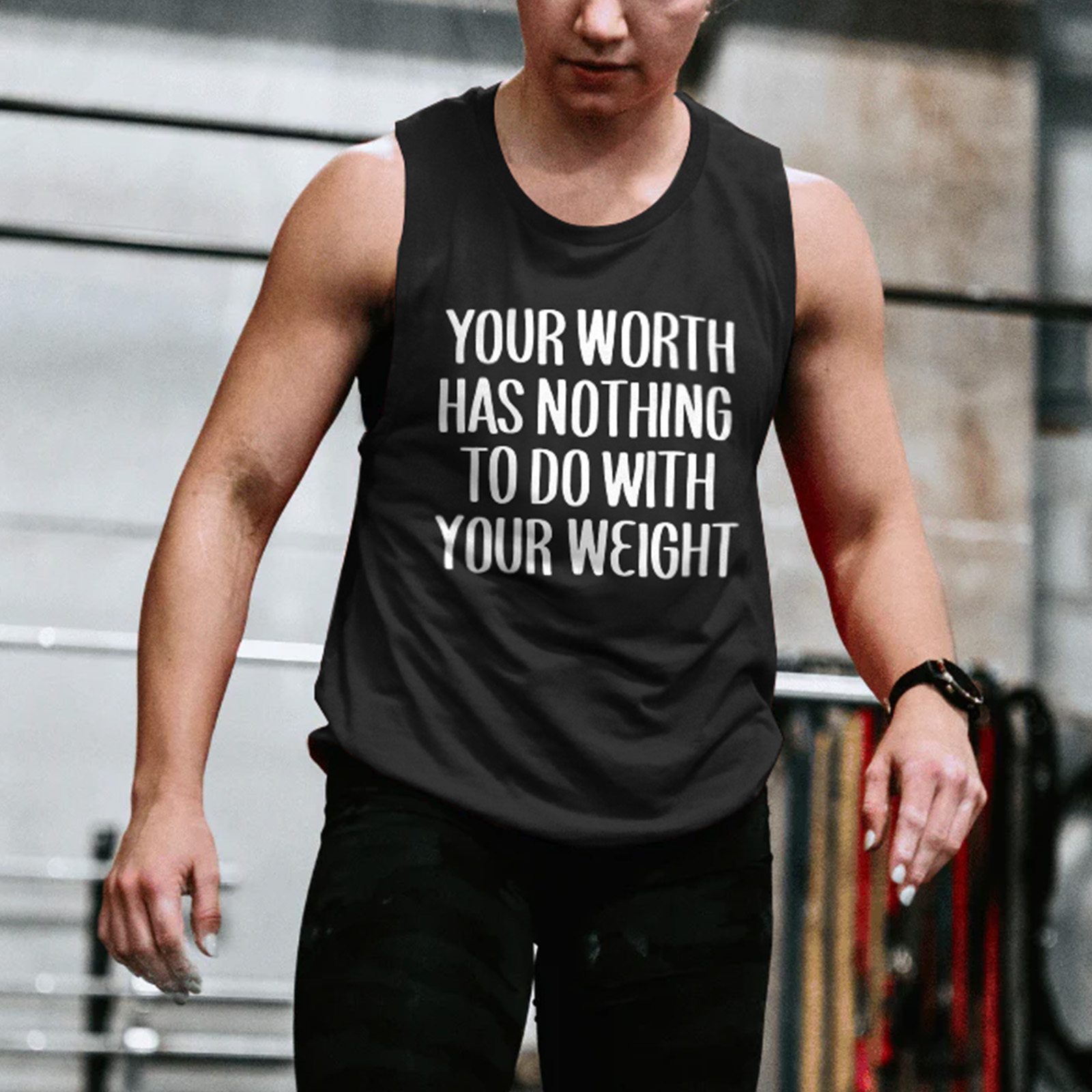 Your Worth Has Nothing To Do With Your Weight Print Women's Vest