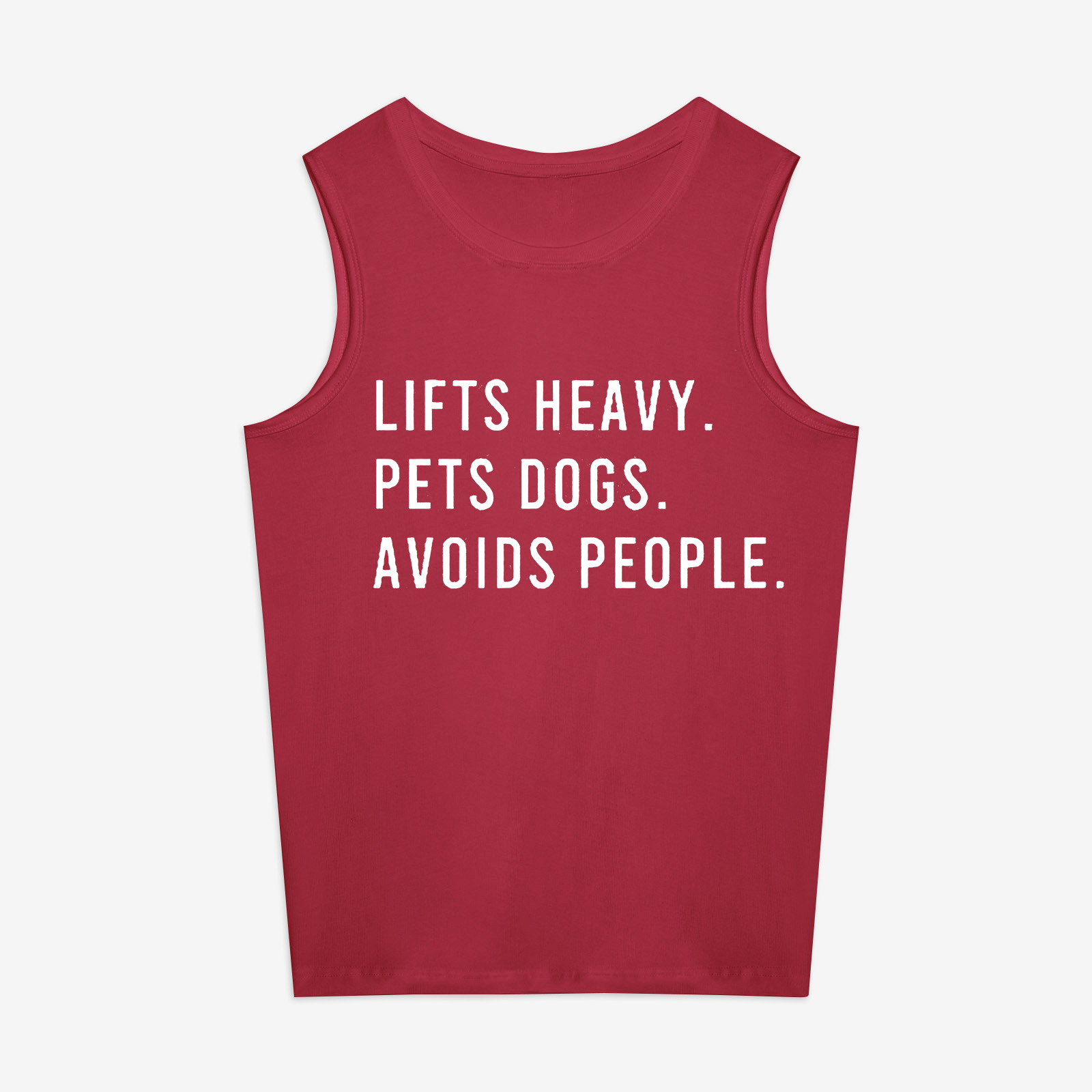 Lifts Heavy. Pets Dogs. Avoids People Print Women's Vest