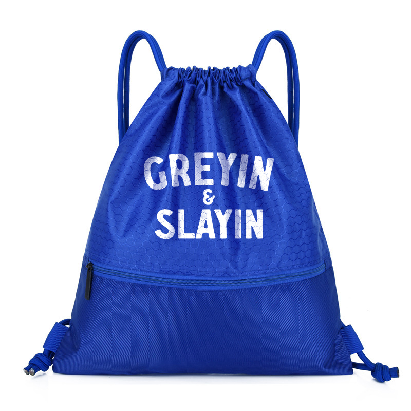 Greyin And Slayin Printed Waterproof Drawstring Sports Bag-traneing