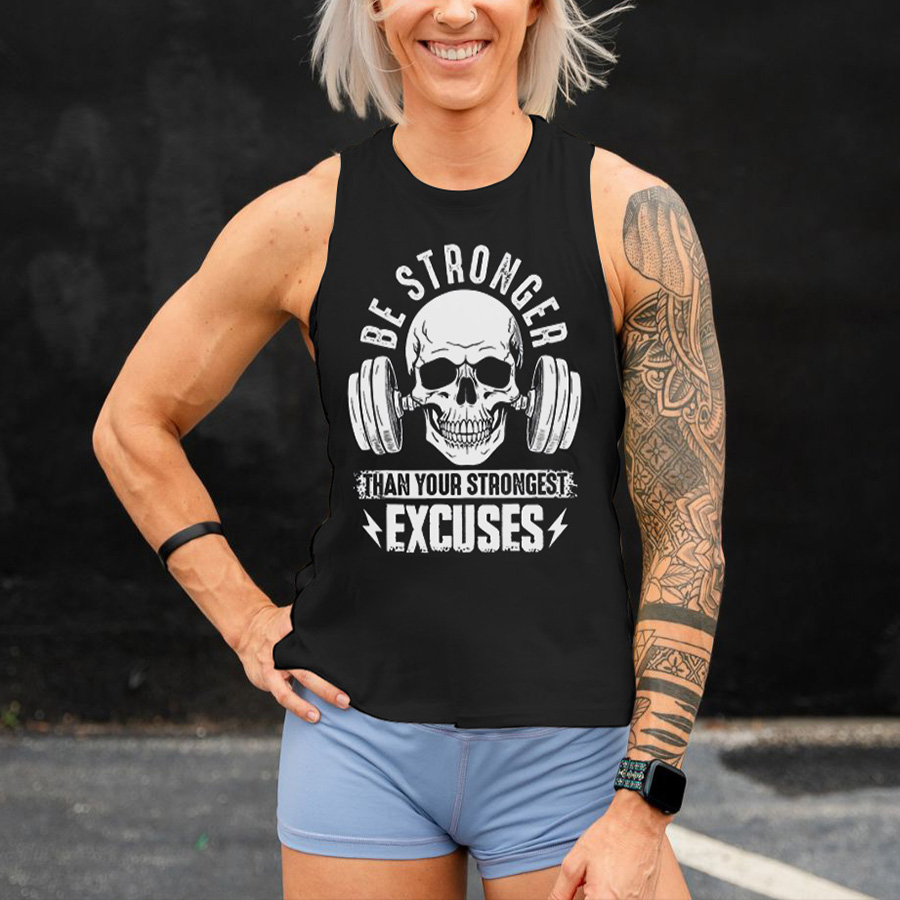Be Stronger Than Your Strongest Excuses Print Women's Vest-traneing