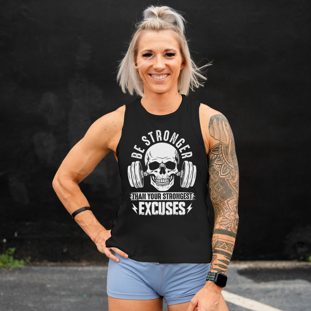 Be Stronger Than Your Strongest Excuses Print Women's Vest-traneing