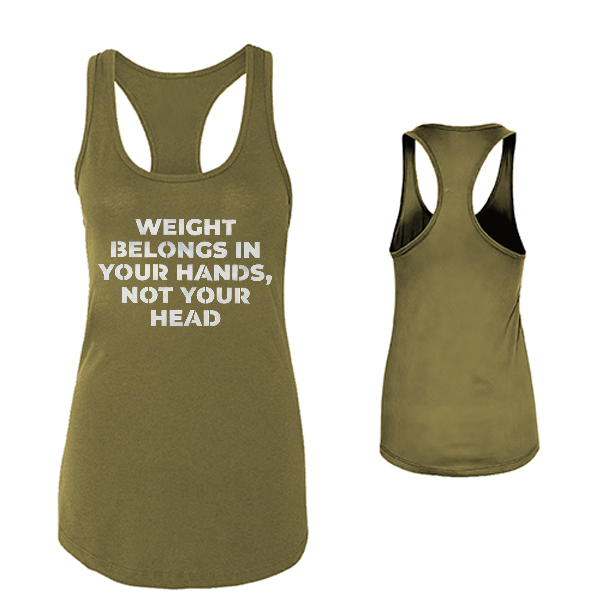 Weight Belongs In Your Hands, Not Your Head Print Women's Tank Top