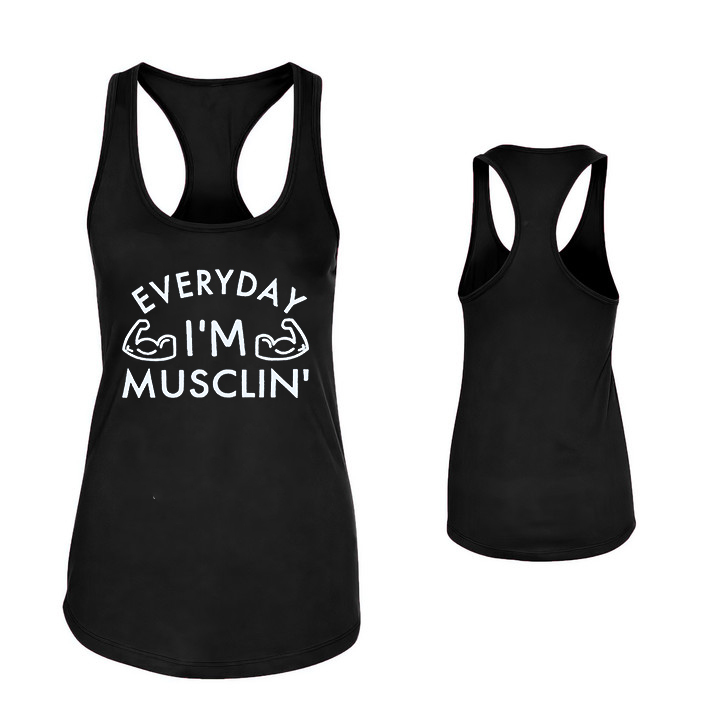 Everyday I'm Musclin' Print Women's Tank Top