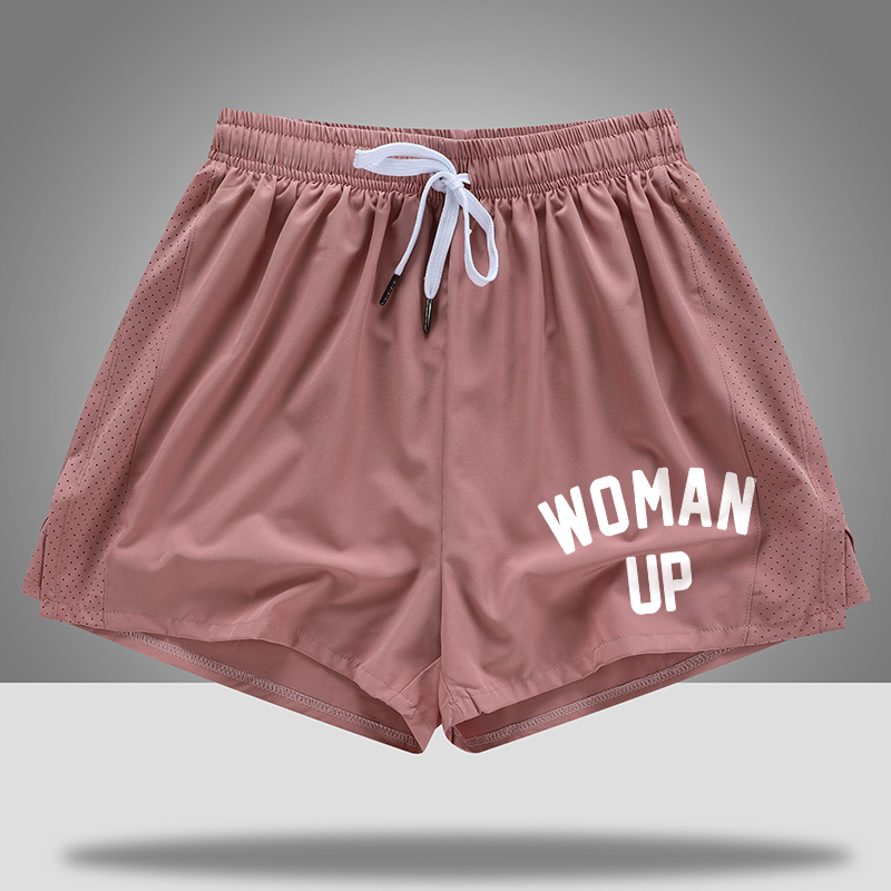 Woman Up Printed Rope Elastic Waist Casual Women's Shorts