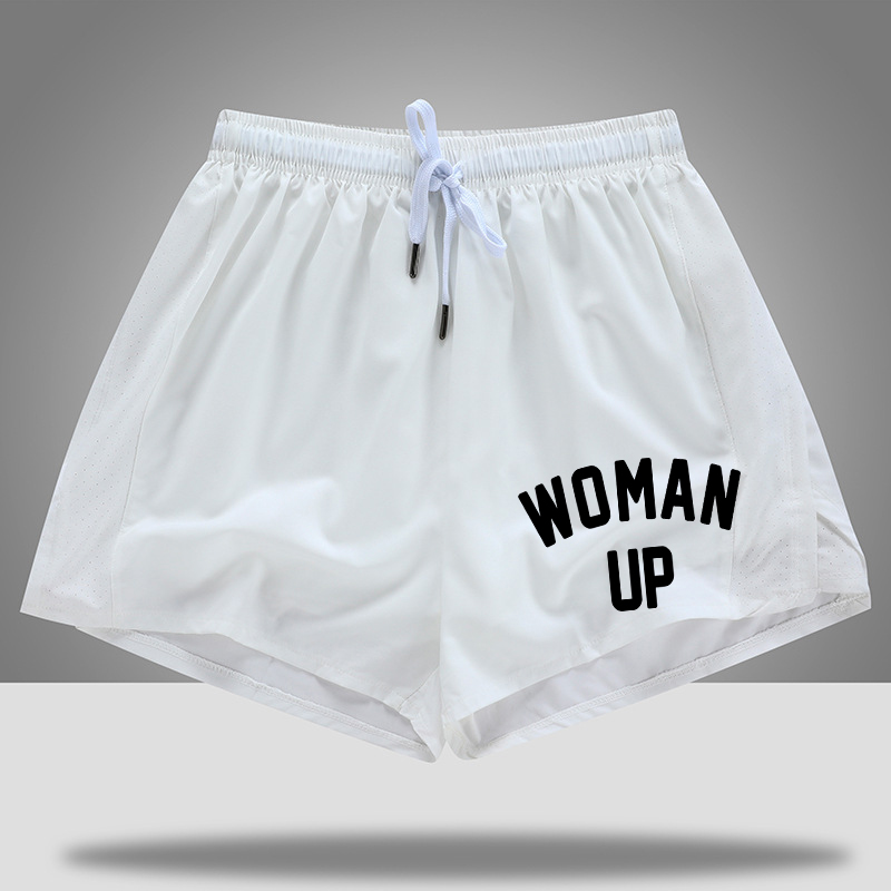 Woman Up Printed Rope Elastic Waist Casual Women's Shorts