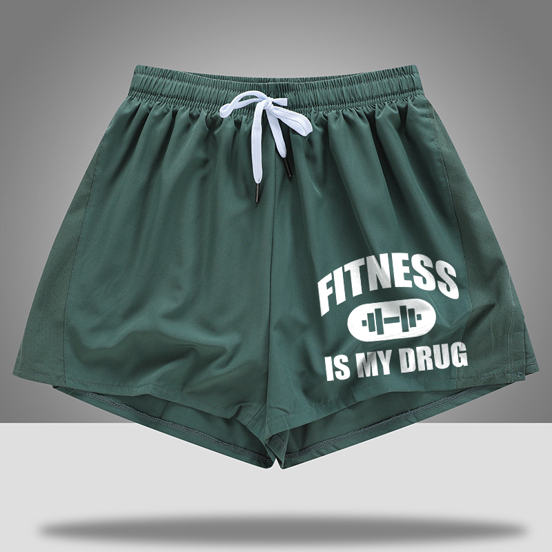 Fitness Is My Drug Printed Casual Women's Shorts-traneing