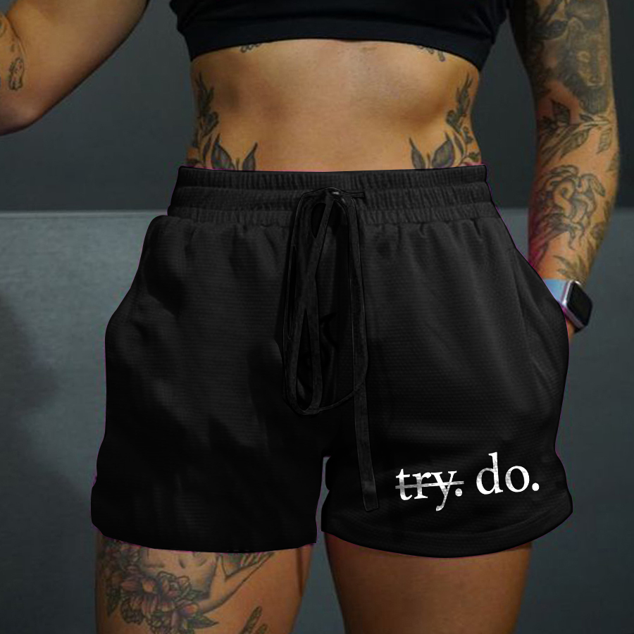 Try. Do Printed Casual Women's Shorts-traneing