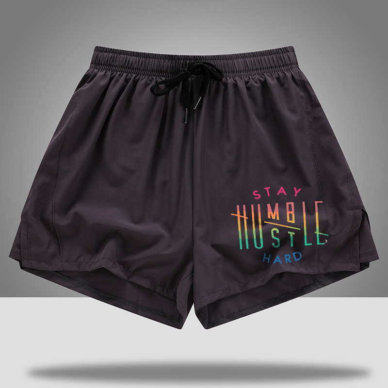 Stay Humble Hustle Hard Printed Casual Women's Shorts-traneing