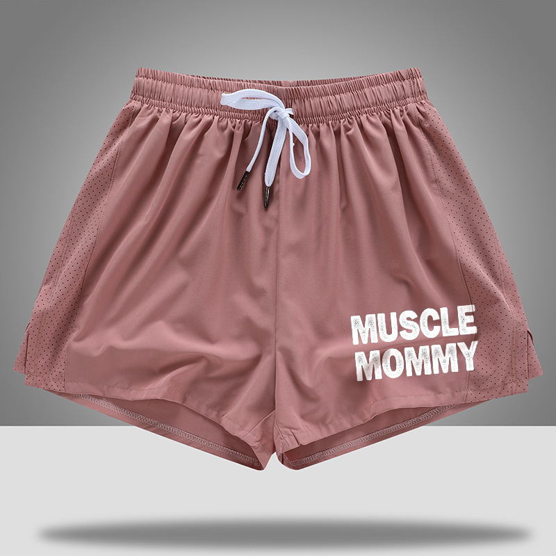 Muscle Mommy Printed Casual Women's Shorts-traneing